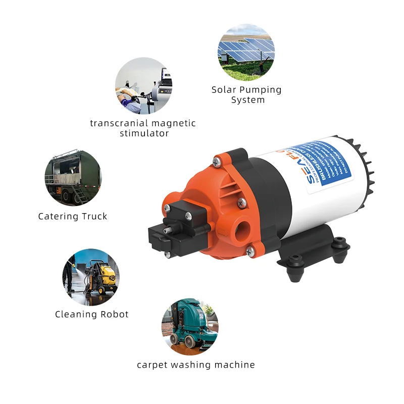 SEAFLO 11BAR Long life brushless dc water pump 24v 160PSI automatic diaphragm pump for cleaning robot