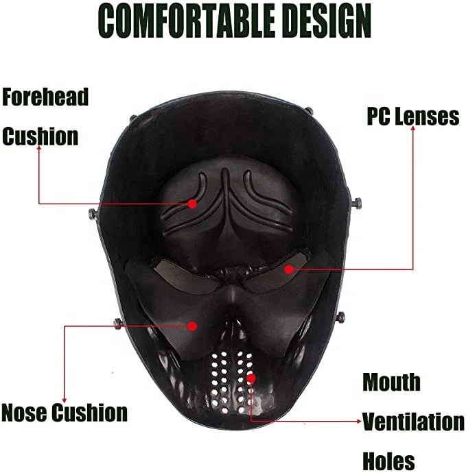 Airsoft Mask Full Face Tactical Masks Eye Protection for Halloween CS Survival Games Shooting Cosplay Movie Scary Masks Bo