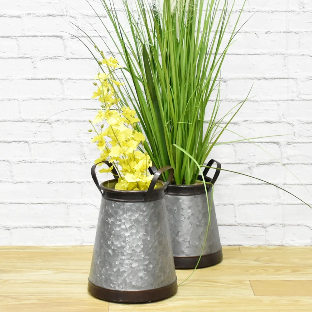 Home Decoration Small Rustic Vintage Farmhouse Garden Metal Tin Flower Pot,Handmade Metal Planter Pot,Metal Planter Wholesale