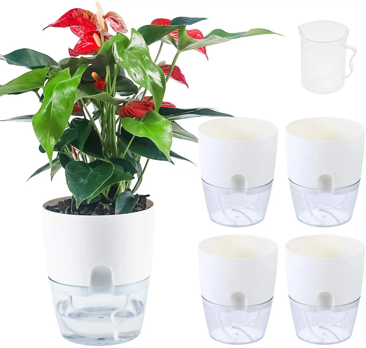 Plastic Flower Pot Lazy Automatic Water Absorption Flower Pot Self-watering Pots