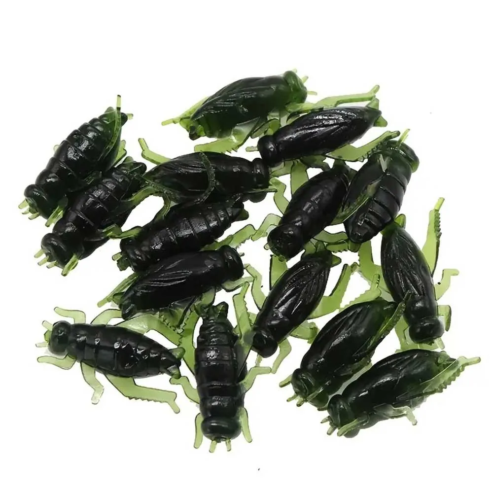 wholesale 20Pcs/bag Black Cricket Shape Fishing Soft Lures Super Simulate Insect Artificial Bait