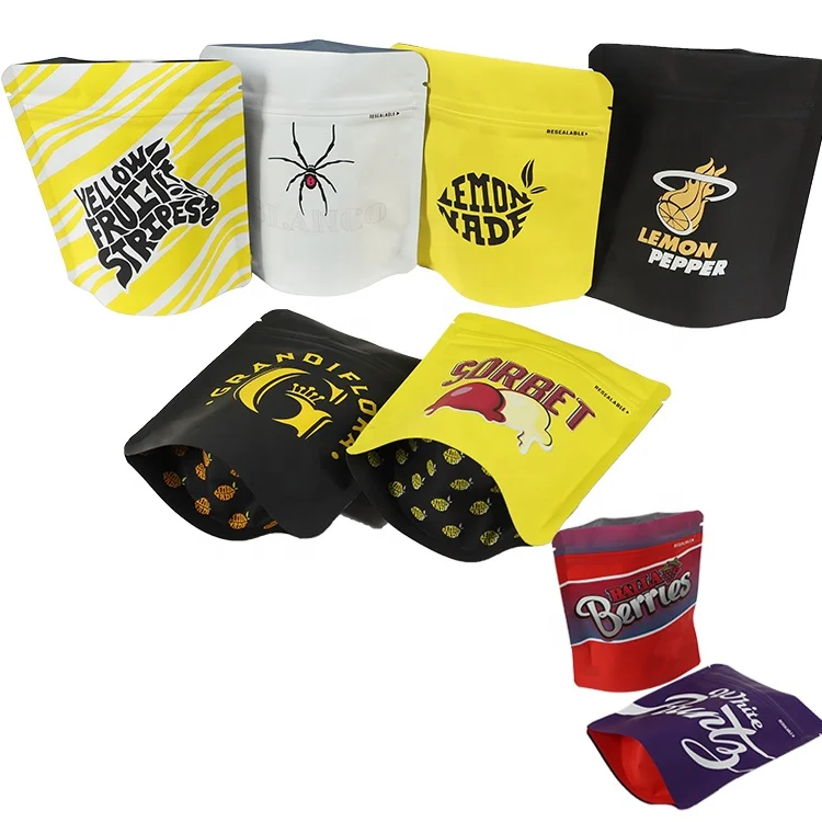 
Blunt wrap smell proof bag custom printed matte plastic candy hemp blunt wraps packaging 