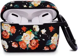 Super Discount Product Soft Silicone Fashion Cute Floral Black Rose Custom Earphone Case for Airpod Pro Silicone Case Cover