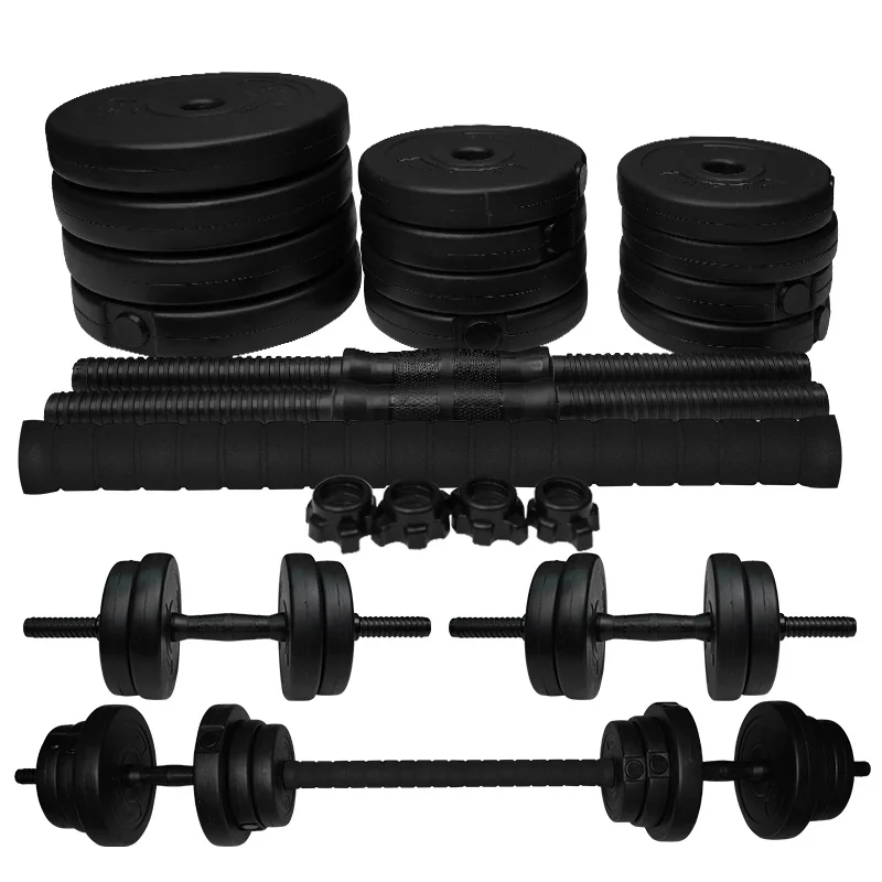 OEM Wholesale Quality Cement Steel Adjustable Dumbbell and Barbell Set Low Price Free Weights