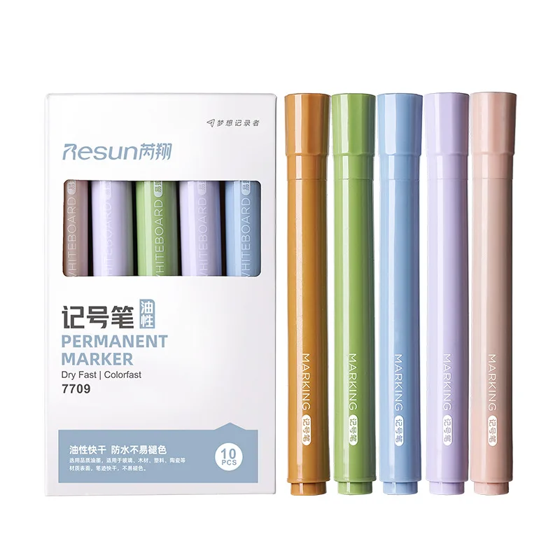 Morandi Color Oily Pen Big Head Marker Pen Quick Dry Water Proof Does Not Fade Marker Pen Set