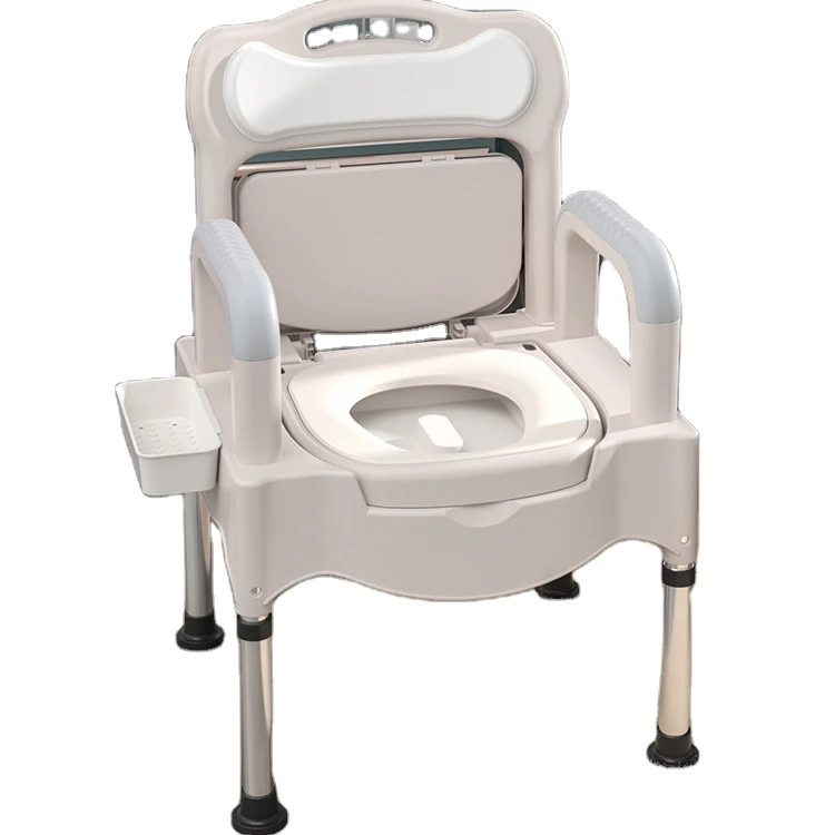 
Siphon Flushing Portable Toilet Chair with Bucket for Elderly 