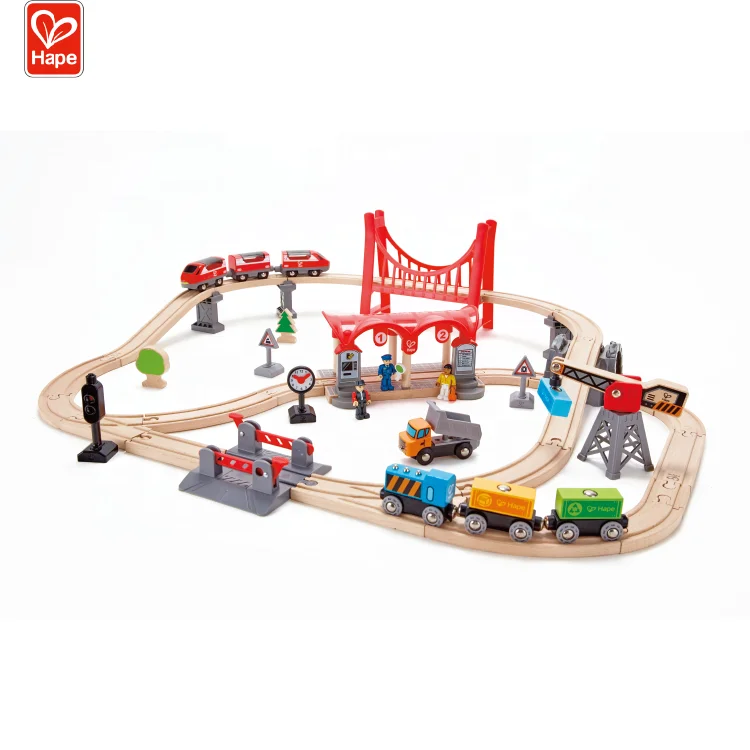 Дети железнодорожные пути игровые автоматы Городской железной дороги набор деревянная железная дорога