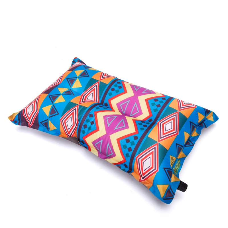 Travel Automatic Air Inflatable Airplane Ring Pillow Folding Press Type Neck Pillows Set