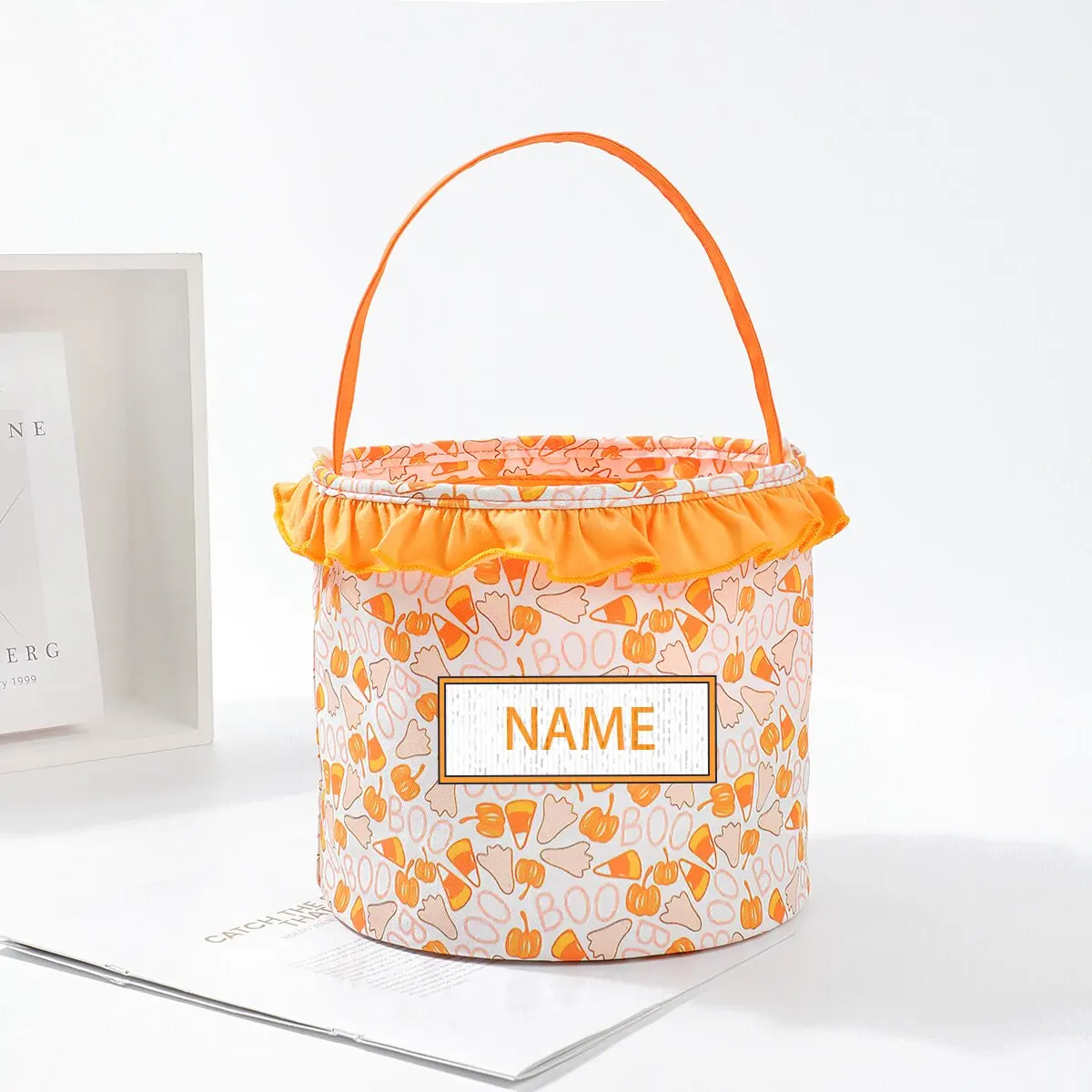 New Design Customization Halloween Basket bag Smock Monogram Halloween Basket bag for Children