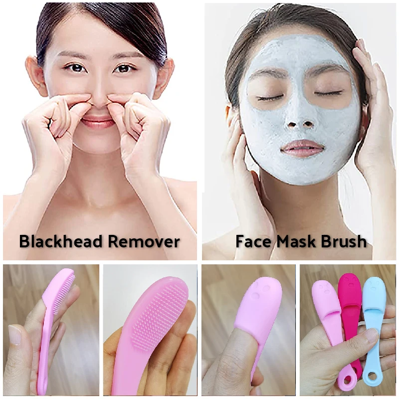 Face Exfoliator Blackhead Acne Pore Finger Brush Face Pore Cleaner Finger Brush Face Wash Brush for Deep Cleaning Skin Care
