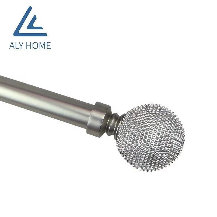 electroplated expandable twisted finial curtain cafe rod set