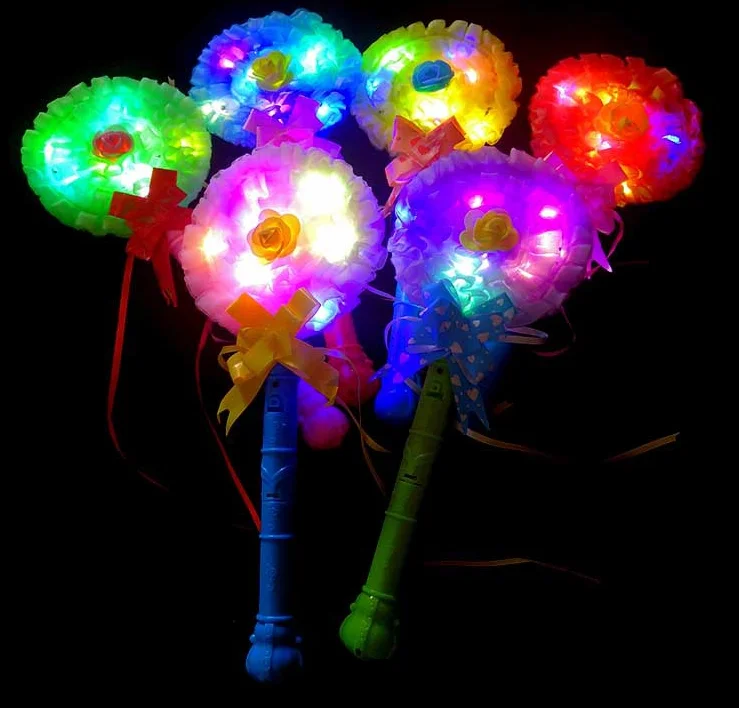 Hot selling candy lace glitter glow stick led luminous stick girl toys for party wedding favor