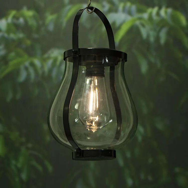 
Outdoor Glass Lamp Solar Powered Lantern Decorative Garden Light 