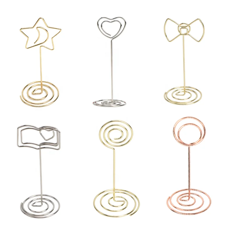 YS2002 Goods In Stock Round Ring-clip Foodservice Wedding Office Place Cards Clips Metal Table Number Holder