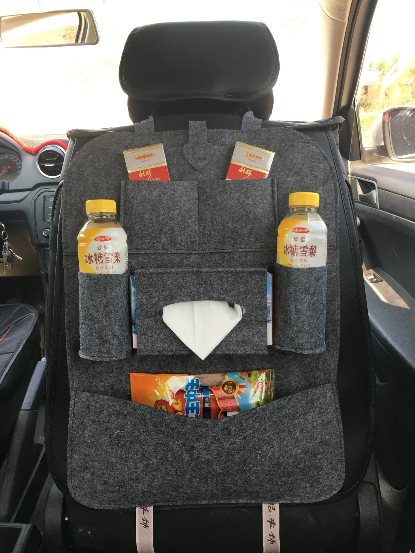 Spot multi-color multi-function felt large-capacity Back Seat Organizer hanging bag car storage bag