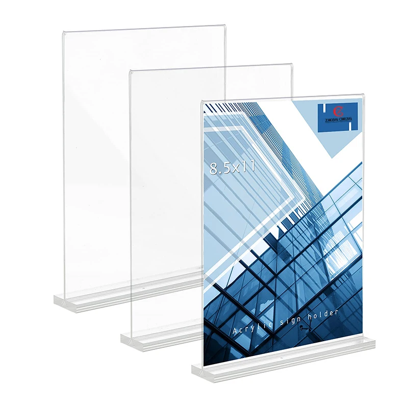 Amazon Supplier 8.5 x 11 Acrylic Sign Holders Custom Acrilico Sheets Signage Clear Tabletop Acrylic Sign Holders