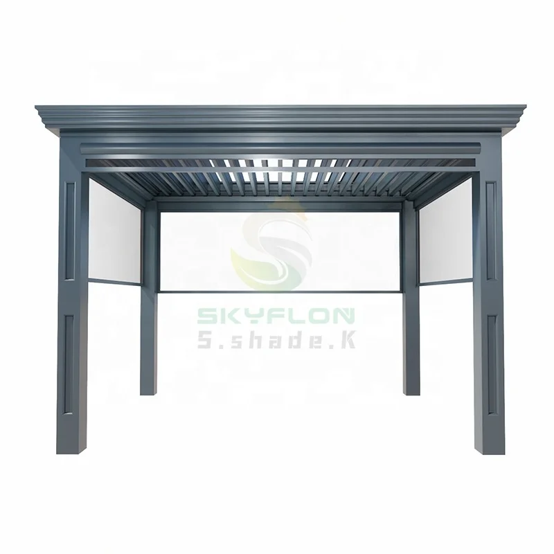 Louver flipping electric sunshade outdoor courtyard villa outdoor garden