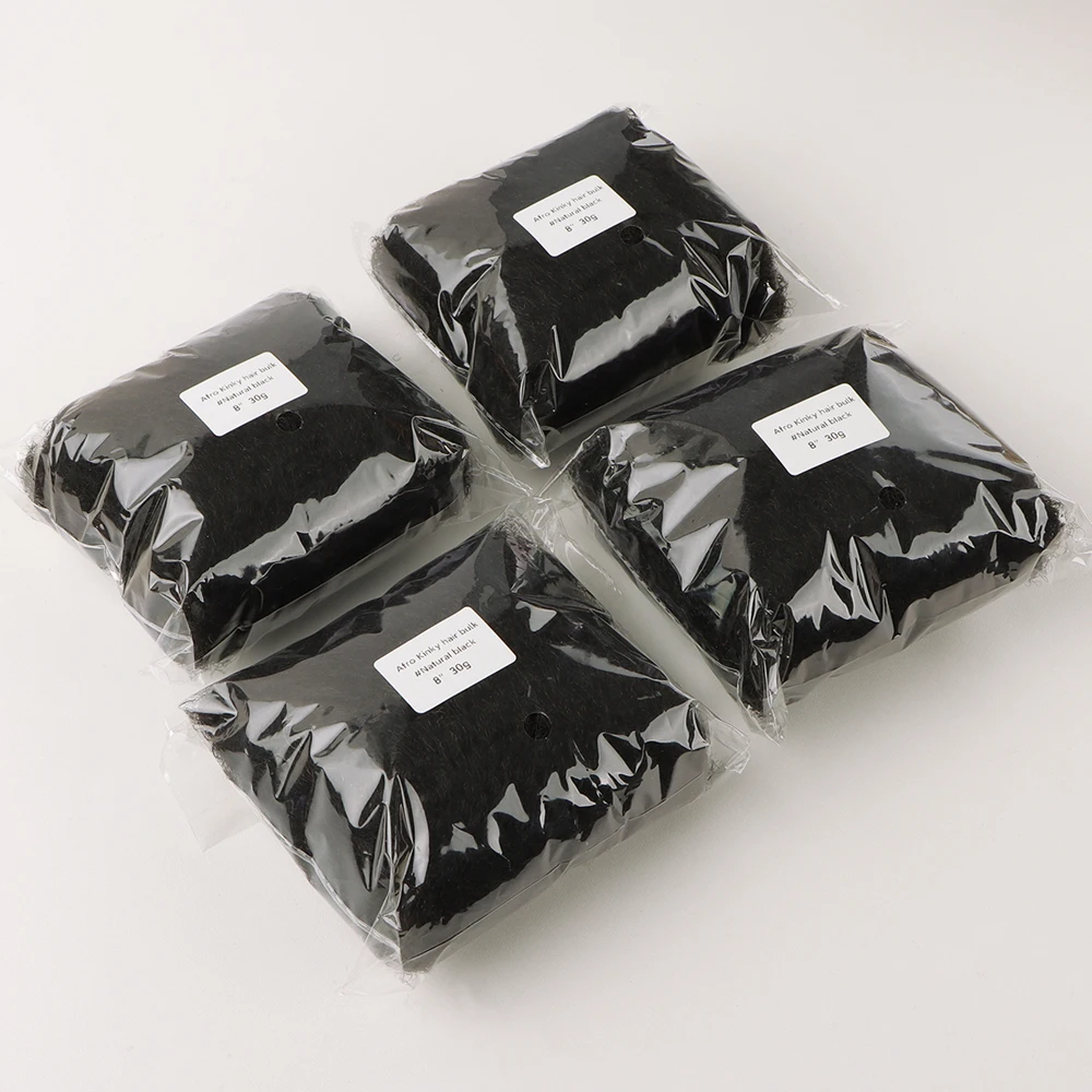 |Vastdreads| Kinky Bulk Human Hair Mongolian Afro Kinky Curly Hair Human Natural Twist Wick for Micro Twist African Braids