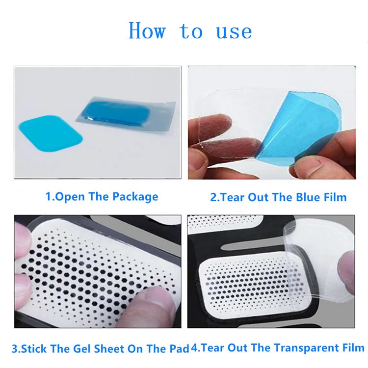 Silicone Conductive Rubber Tens Abs Stimulator Gel Pads For EMS Abdominal Arm Leg Muscle Toner Gel Positioning Ems Abs Pads