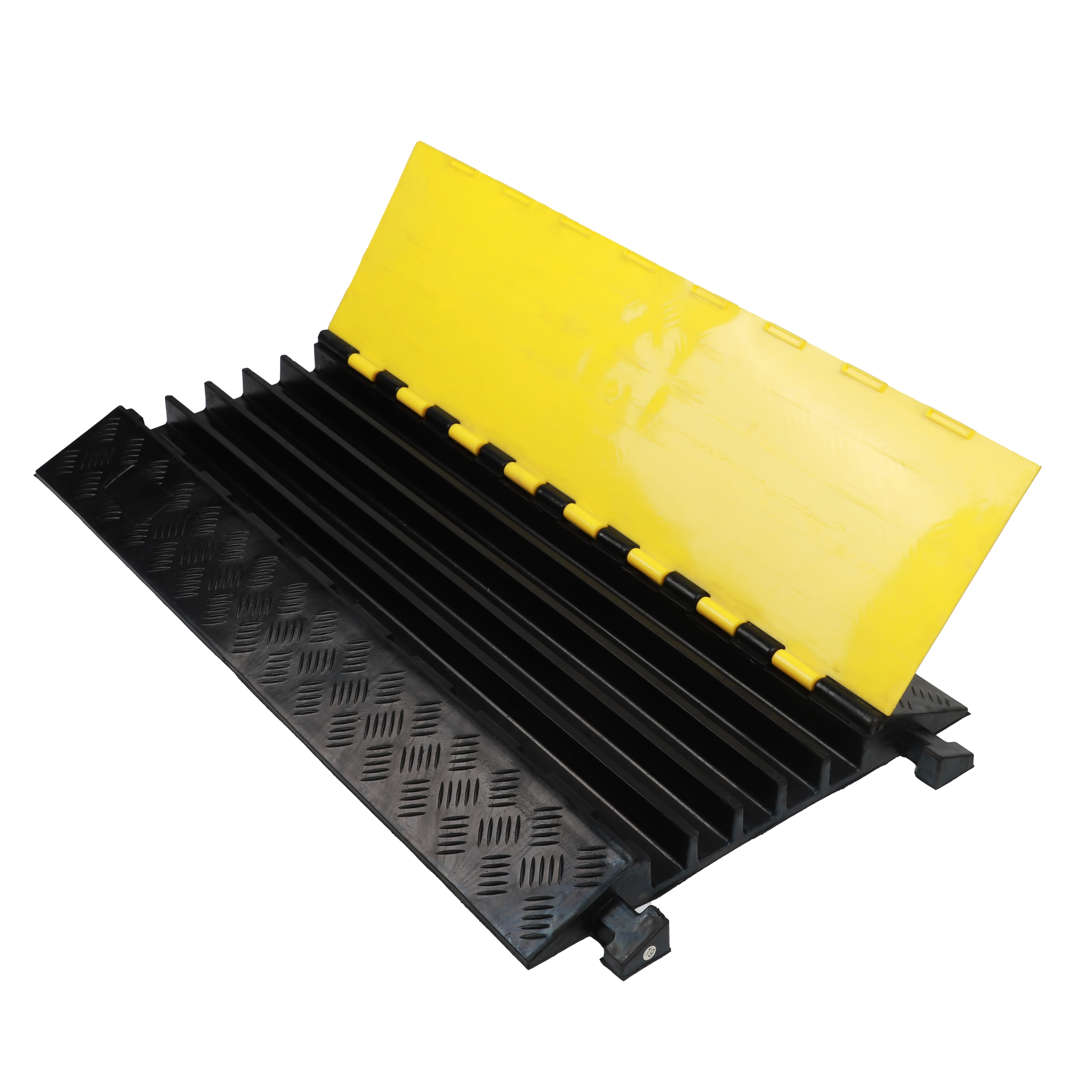Heavy duty 5 channel wire hose cord pvc protective cover rubber speed hump protection ramp Cable guards cable protector