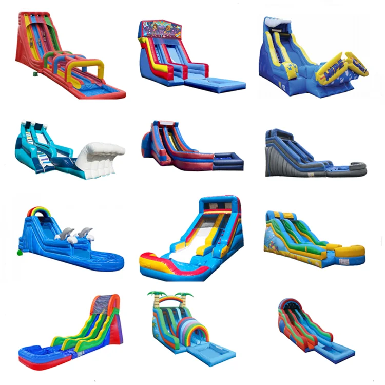 High quality water slide inflatable clearance above ground pool water slide red and blue castle inflatable water slide with pool