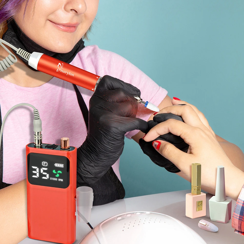 Time-saving Rechargeable Nail Drill E File 35000RPM Brushless Motor Portable Electric Nail Drill Machine For Manicure