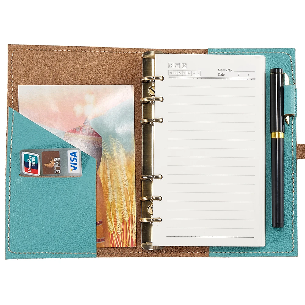 New Fashion Handmade Genuine Leather Notebook in Size A6 Journal Gift Set wtih 100gsm refills