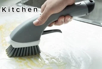 
Soap Dispensing Dish Brush, Pan Brush Automatic Add Liquid Kitchen Cleaning Brush Home Kitchen Grill Bowl Pot Pan Clean Tool 