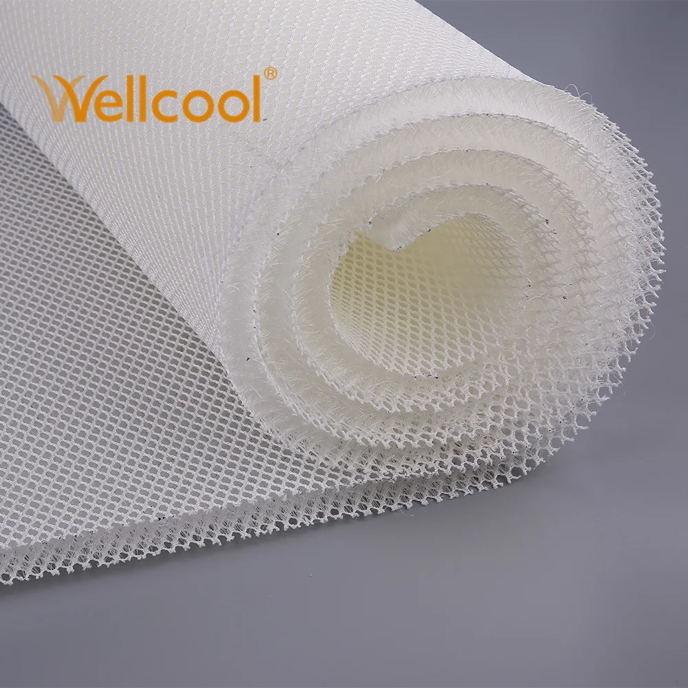 Wellcool wholesale white mattress application 3d air mesh breathable fabric in free sample