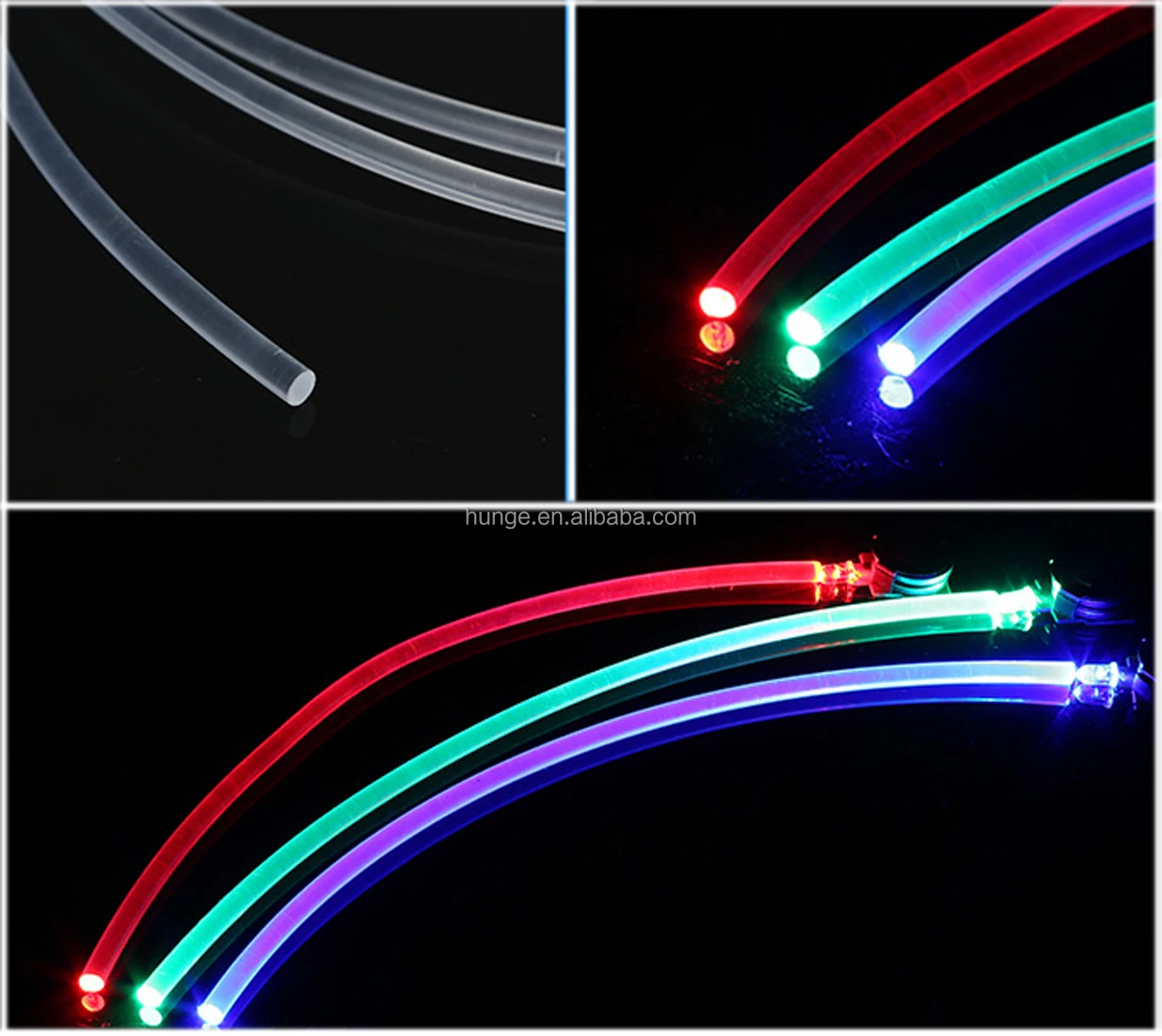 High Quality 3mm Solid Core Sideglowing Plastic Optical Fiber Cable For  Waterfall Light Engine Driver Source