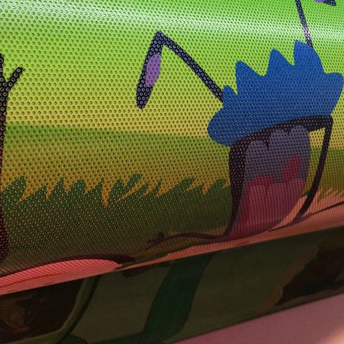 PVC Vinyl Printable one way privacy mesh window vinal film glass sticker one way vision see through vinyl