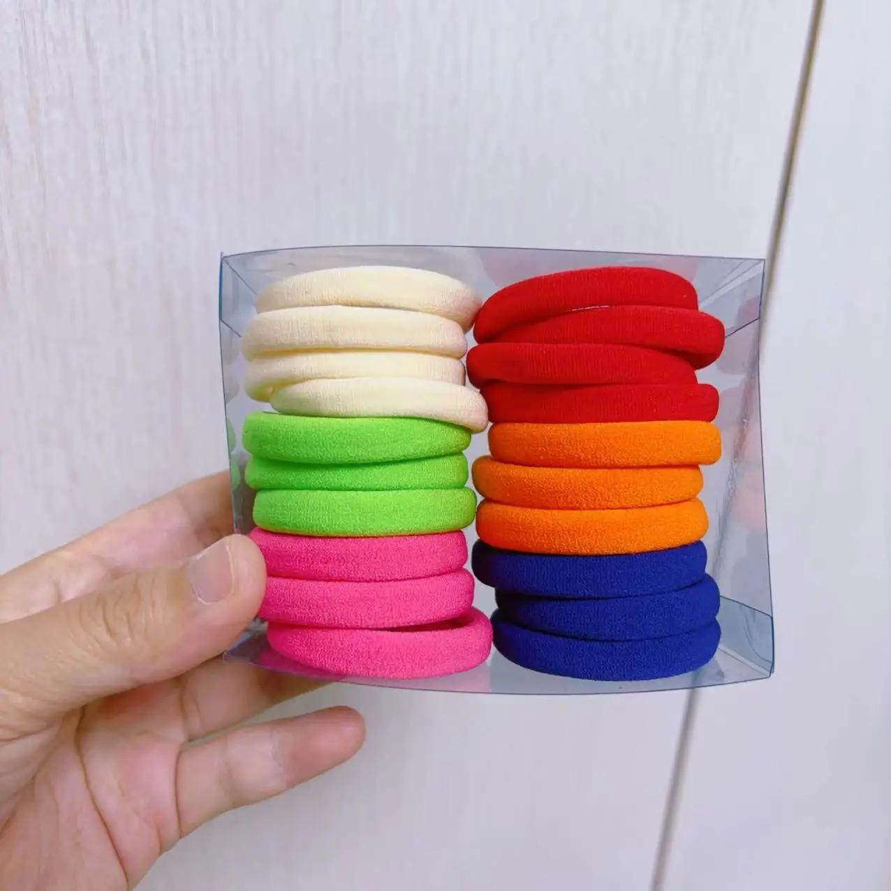 2024 Mylulu 5cm 20pcs/box Women Girls Colorful Nylon Elastic Hair Bands Ponytail Holder Rubber Bands Scrunchie Headband
