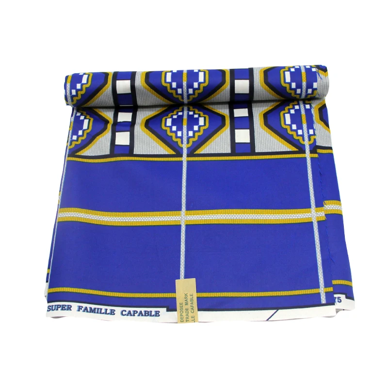 The most popular and fashionable  6yards  polyester blue  dress  fabric  African Aankara wax prints