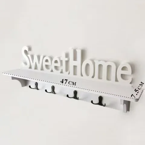Creative Keychain Organizer Sweet Home Wall Mounted Rack Wall Door Hanger Storage Rack for Coat Hat Clothes Key Rack
