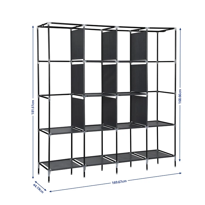 Modern Steel Tube Foldable Dust Proof Non Woven Fabric Cloth Storage Fabric Wardrobe Bedroom Furniture Home Furniture Customized