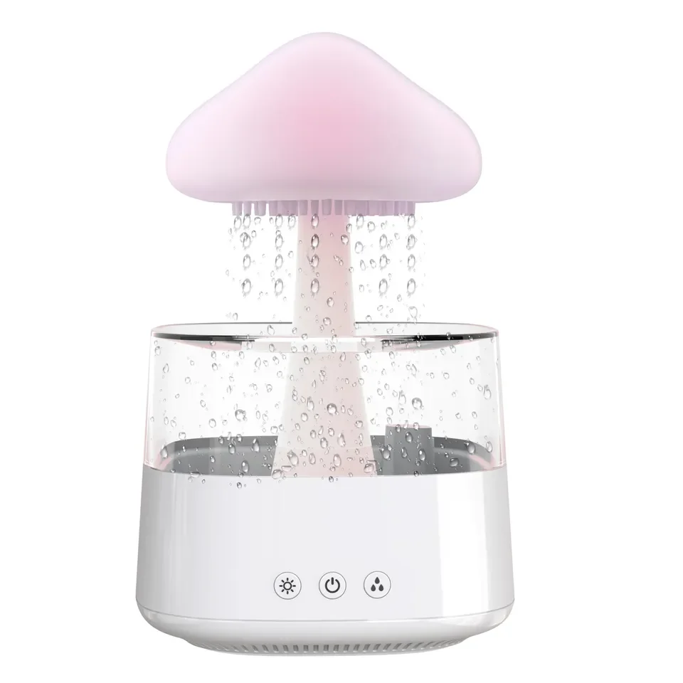 Customize Crisp Water Drip Sound Cloud Raindrop Humidifier Adjustable Water Flow Speed 7 Color