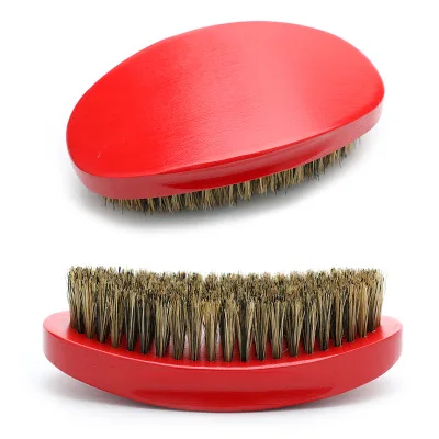 2023 New Style Hair Brush Good Quality Men Beard Brush Oval Shape 360 Curve Wave Bristle Beard Brush