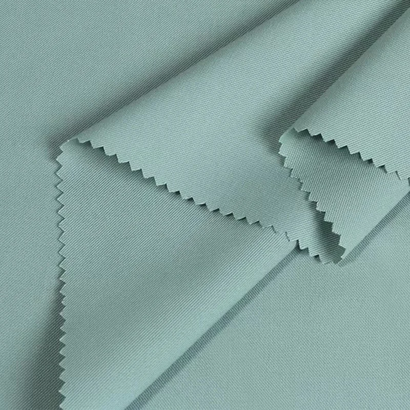 China fabric supplier 450gsm  twill woven polyester 150d double layer four way stretch fabrics  for suit and trousers