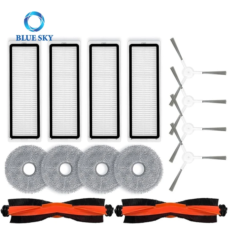 Roller Side Brush HEPA Filter Mop Pad Replacement Spare Parts for Xiaomi S10 + S10 Plus Robot Vacuum Cleaners