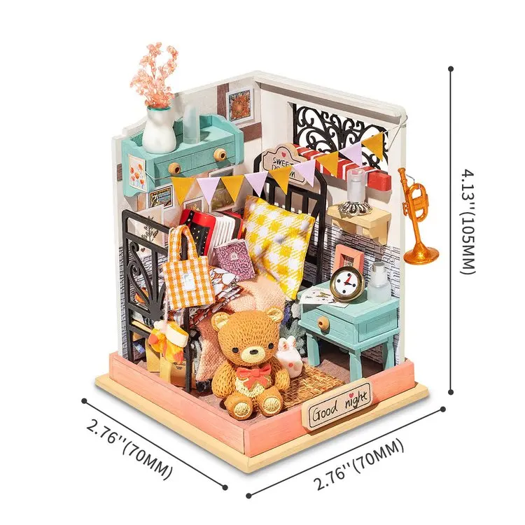 Robotime Rolife Hot Selling DS016 Sweet Dream 3D Wooden Puzzle Toy DIY Miniature doll house