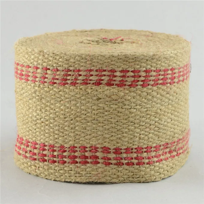 50mm width craft red jute webbing tape  by the roll