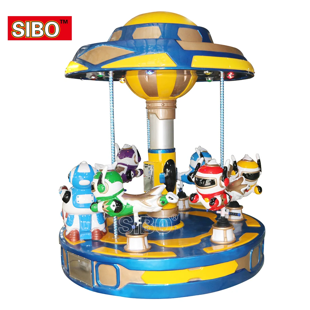 amusement park indoor electric machine equipment carousel horses plastic cartoon helicopter Swivel Chair carton