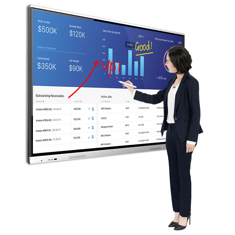 Многофункциональный сенсорный экран с антибликовым стеклом мобильный стенд ЖК-цифровой интерактивный смарт-доска 55 65 75 дюймов Интерактивная плоская