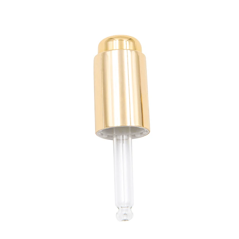 Gold pressing dropper straw Anodized dropper 13/415 Refined oil bottle dropper cover cosmetic packaging material wholesale