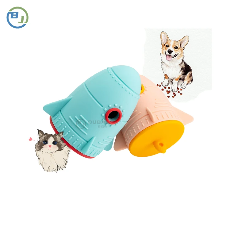 OBJ OEM/ODM Silicone pet leaky food bazooka Dog and cat food silicone gnawing toy Chokes Slow food dog toy pet training