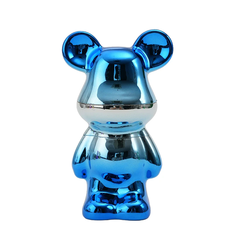 Factory 2024 new multi-color violent bear Tobacco grinder two-color electroplated zinc alloy violent bear Herb Grinder