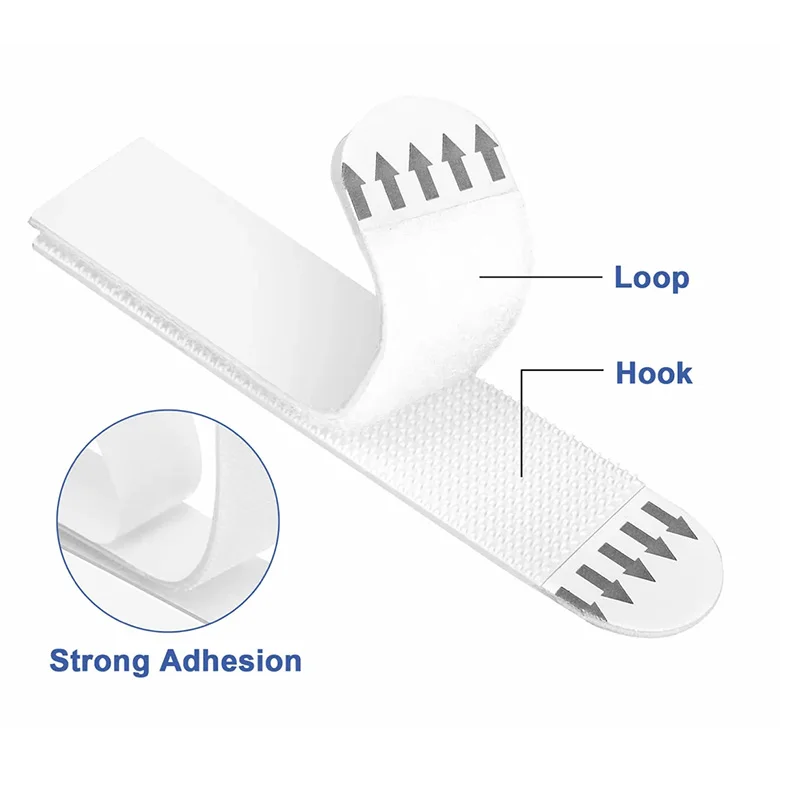 Non-Residue Adhesive Hook And Loop Fastener Hanging Strips Nail-Free Sticky Hangers Hanging Strips For Smooth Walls