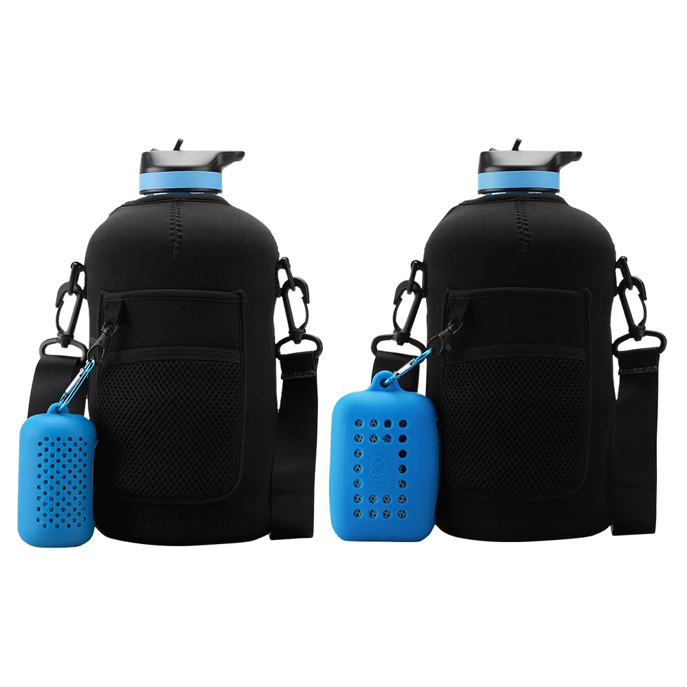 2.2L Sport Gym PETG Water Bottle With Silicone case and towel