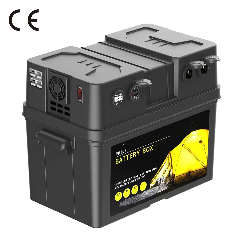 12 V Marine Boat Camping Battery Box Plastic Waterproof  Battery Box For Battery Pack