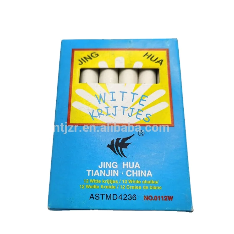 Factory direct offer to OEM  For Teaching or outdoor painting for kids 12pcs White Chalk